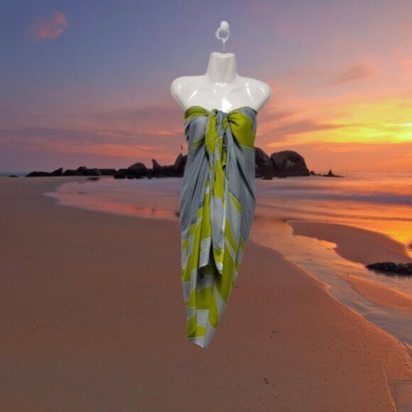 Womens Sarong Pareo Cotton Wrap HandPainted Batik Wrapskirt Beachwear -NEW - Picture 6 of 6